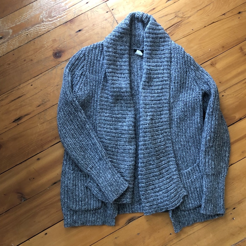 J. Crew Shawl Neck Marled Open Front Sweater
